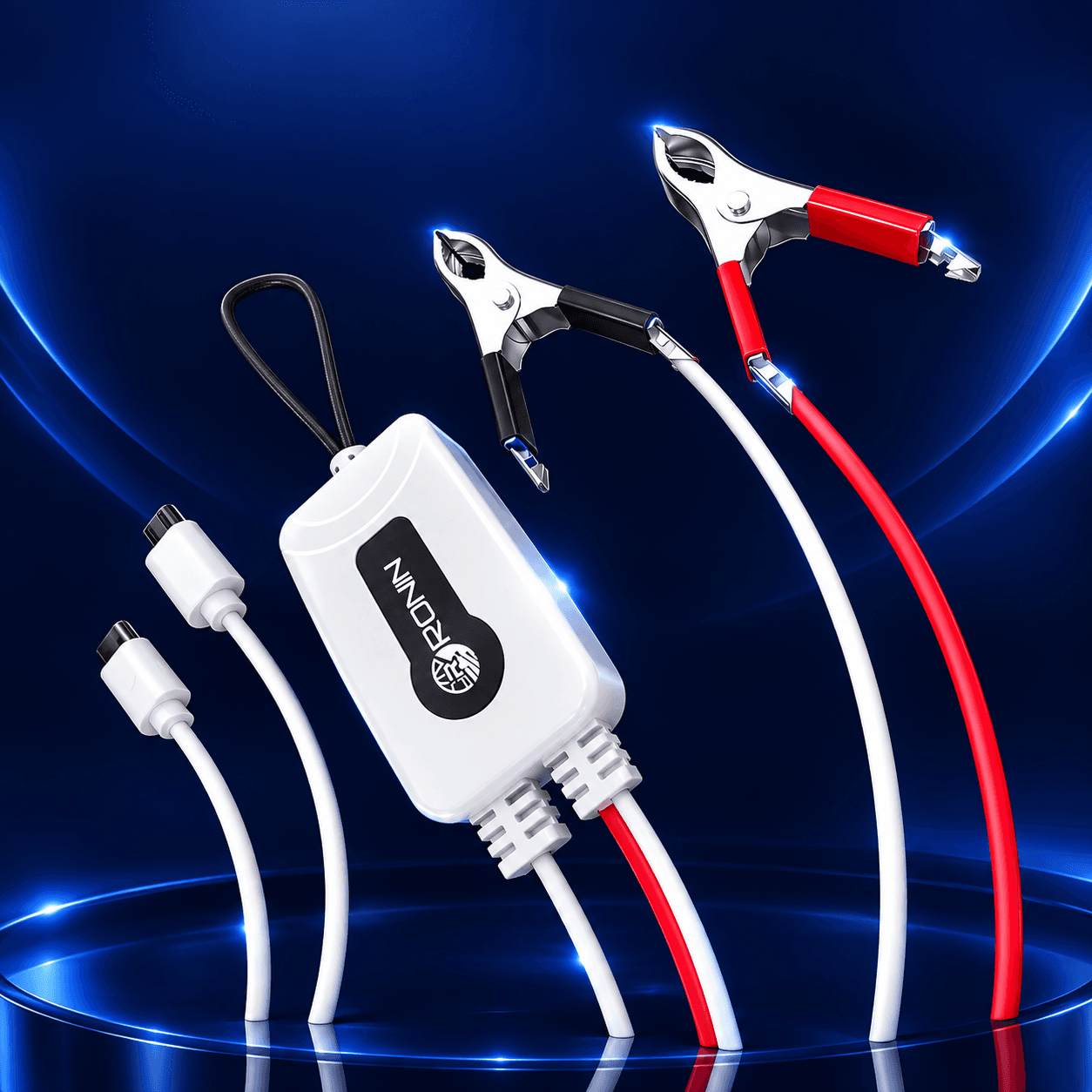 RONIN R-666 2-in-1 Clip-On Charger (Android & Type-C)